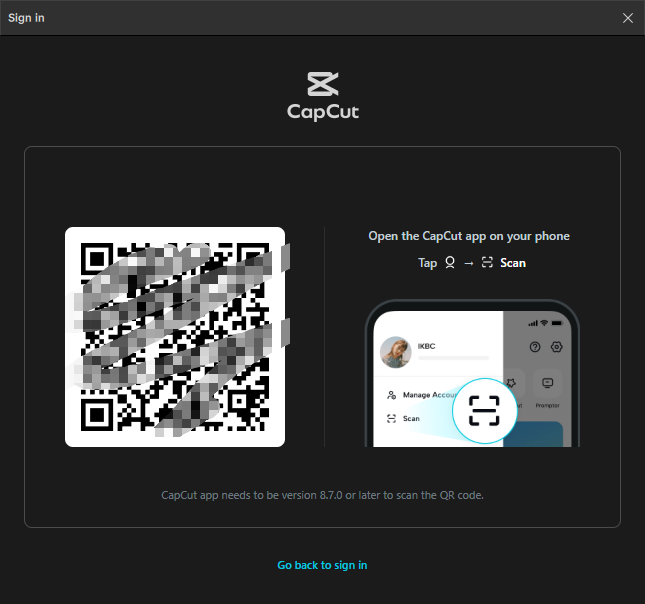 QR code on desktop